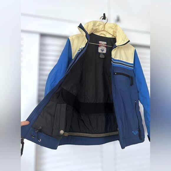 Y2K Roxy x Quicksilver Color Block Winter Snow Snowboarding Ski Jacket- Size L - Picture 9 of 15